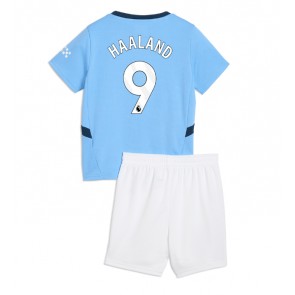 Manchester City Erling Haaland #9 Dětské Domácí dres komplet 2024-25 Krátký Rukáv (+ trenýrky)